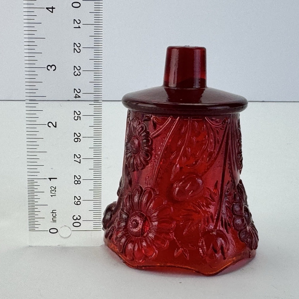 VINTAGE HOMCO RUBY RED GLASS PEG VOTIVE RETRO CANDLEHOLDER (READ) - Picture 7 of 7